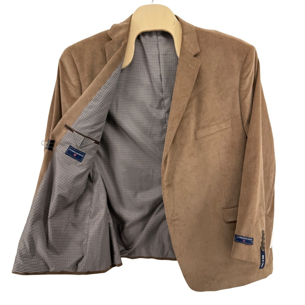 NEW Saddlebred Corduroy Blazer Mens 56R Sport Coat Wheat Tan B4990JB Single Vent
